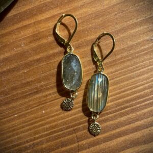 L'Apprentie Bayonne boucles d'oreilles Nora en labradorite