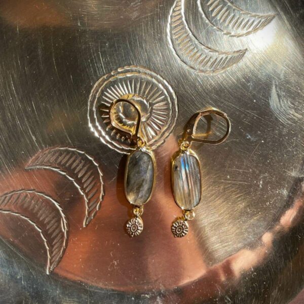 L'Apprentie Bayonne boucles d'oreilles Nora en labradorite