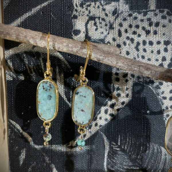 L'Apprentie Bayonne boucles d'oreilles Nora en turquoise africaine